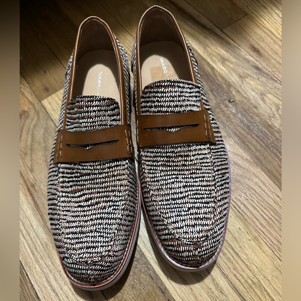 Marc Nolan Men’s White, Black, Brown Loafers Size 7